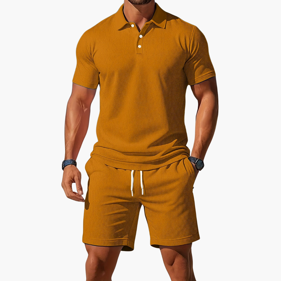 Ensemble Polo Short en Coton Homme Été Deux Pièces