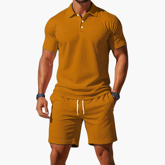 Ensemble Polo Short en Coton Homme Été Deux Pièces