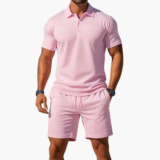 Ensemble Polo Short en Coton Homme Été Deux Pièces