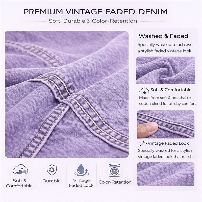 Chemise en Coton Délavée Vintage Homme Été Casual