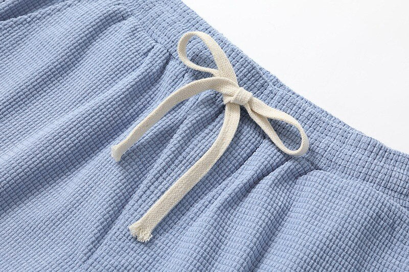 Short en Maille Gaufrée Homme Été Plage Léger