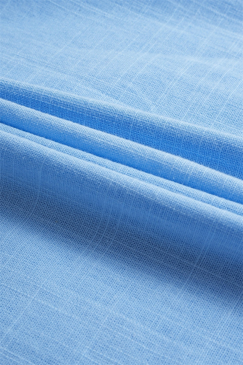 Chemise en Lin Classique Homme Été Coton Casual