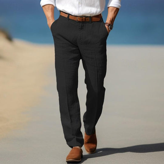 Pantalon en Lin Premium Homme Élégant Été Costume