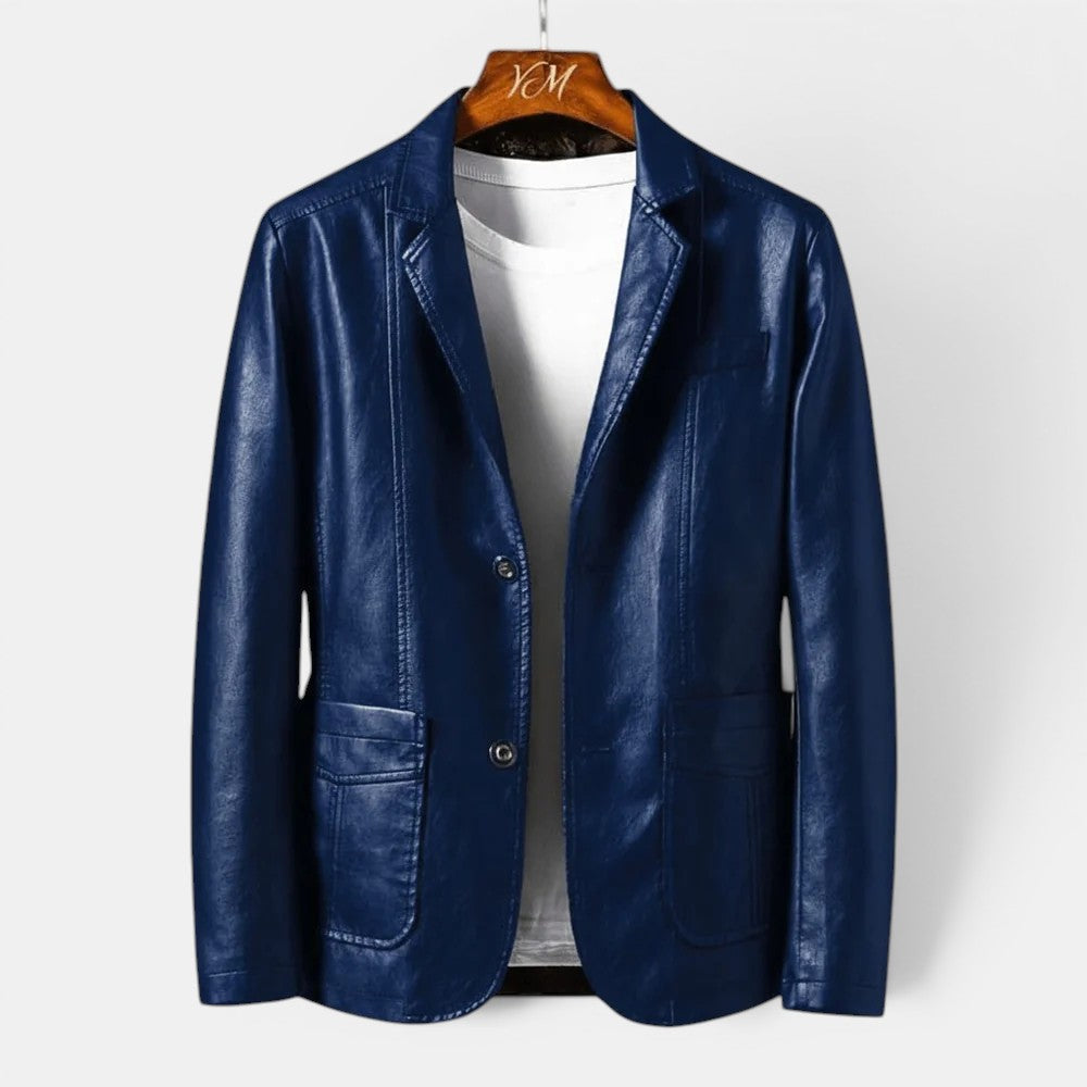 Veste en Cuir Premium Homme Biker Cuir Véritable Slim