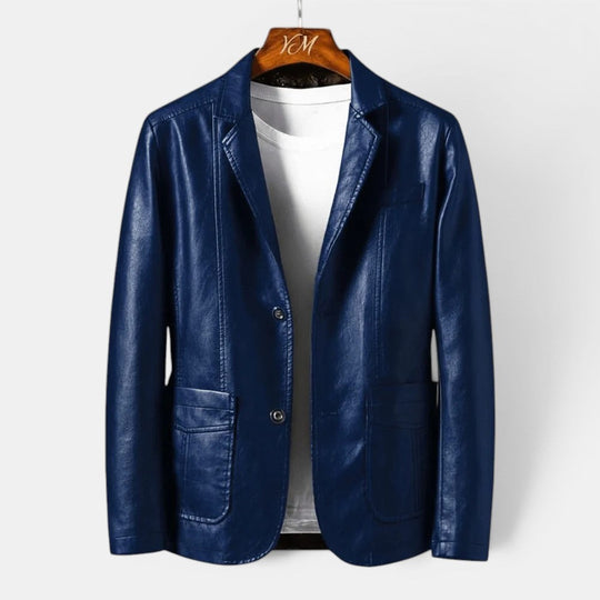 Veste en Cuir Premium Homme Biker Cuir Véritable Slim