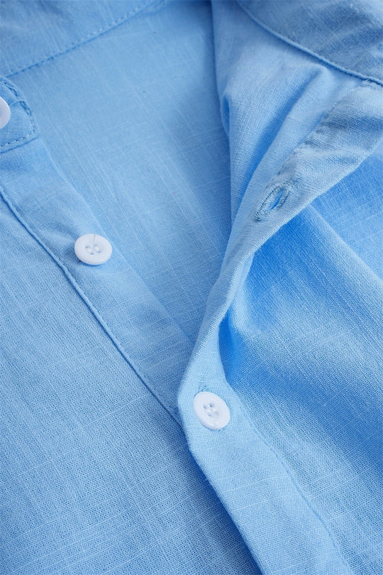 Chemise en Lin Classique Homme Été Coton Casual