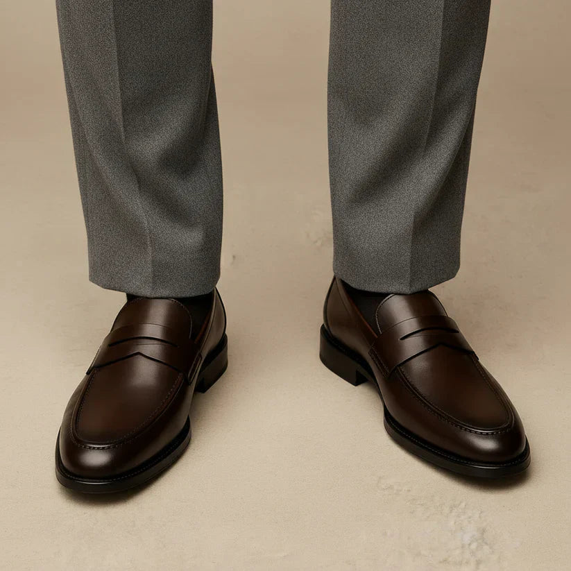 Mocassins Penny Homme Cuir Lisse à Enfiler Slip-On