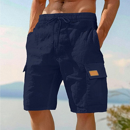 Short Cargo en Lin Homme Plage Été Coton Poches