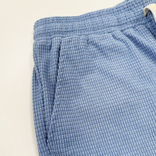 Short en Maille Gaufrée Homme Été Plage Léger