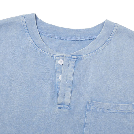 Débardeur Henley Délavé Homme Coton Sans Manches